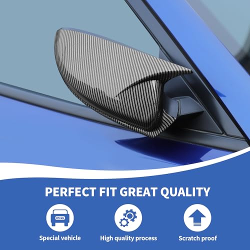 RAZPOY Rearview Mirror Cover Side Mirror Shell Trim Compatible with Dodge Charger 2010-2025, Carbon Fiber - color: Carbon Fiber