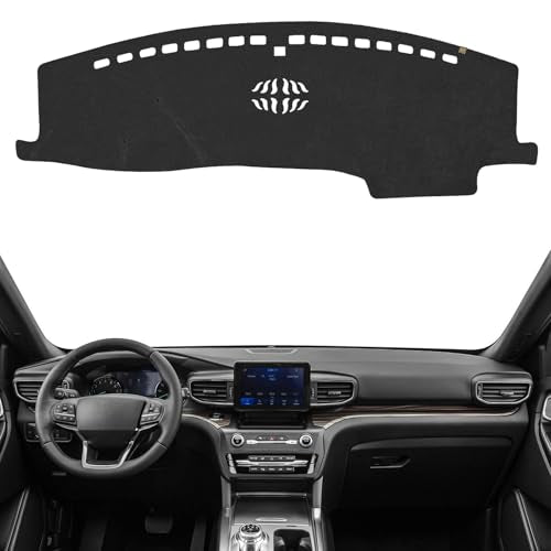 Dashboard Cover Dash Mat Fit for Fo-rd Explorer 2024-2020 (Without HUD Models),Car Dash Board Mat Anti-Glare Carpet,Non-Slip Pad Sunshield Protector (Black) - color: Black, size: Fit 20-24 Explorer - (Black)