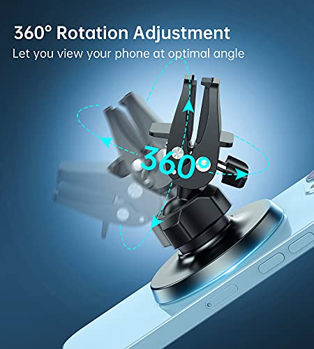 Magnetic Car Mount Phone Holder - Mag Safe Air Vent Phone Mount for Car Compatible with iPhone 15 14 13 12 Pro Max Mini Plus, 360° Adjustable Mag Safe Car Mount Phone Holder for All Phone