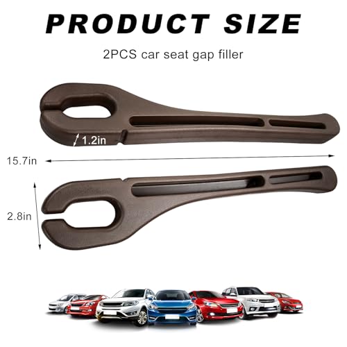 2 PCS Car Seat Gap Filler, Multifunctional Side Seat Gap Stopper Organizer with Phone Holder, Automotive Crevice Blocker Plug Between Seats Console to Prevent Dropping (Brown) - color: Brown