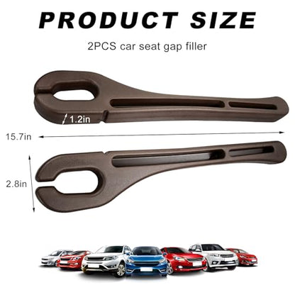 2 PCS Car Seat Gap Filler, Multifunctional Side Seat Gap Stopper Organizer with Phone Holder, Automotive Crevice Blocker Plug Between Seats Console to Prevent Dropping (Brown) - color: Brown