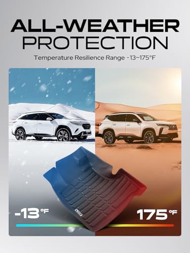 YHTAUTO Automotive All Weather Floor Mats Compatible with Honda CR-V 2007-2011, TPE Floor Liners All-Weather Protection Custom Fit, 1st & 2nd Row, Set of 3 Black - size: 2007-2011