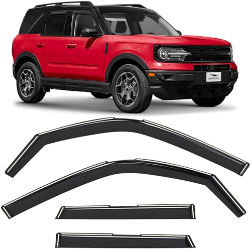 Voron Glass in-Channel Extra Durable Rain Guards for Ford Bronco Sport 2021-2026, Window Deflectors, Vent Window Visors, 4 Pieces - 200488 - color: For Bronco Sport 21-26