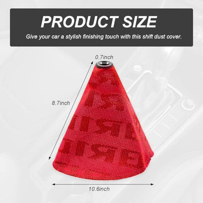 Car Shift Boot Cover, Fabric Shifter Lever Knob Boot Dustproof Cover with Stitch, Manual Automatic Speed Shifter Boots Gear Gaiter for Most Vehicles, Car Accessories (Red) - color: Red