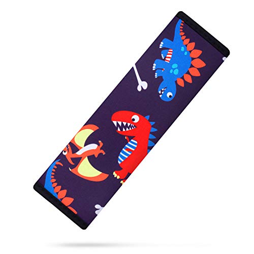 YR Seat Belt Cover for Kids, Soft Comfort Seat Belt Cushion for Children, Cute Cartoon Pattern Car Seat Belt Pads Cover for Girls and Boys, 1 Pack, Dinosaur - color: Dinosaur
