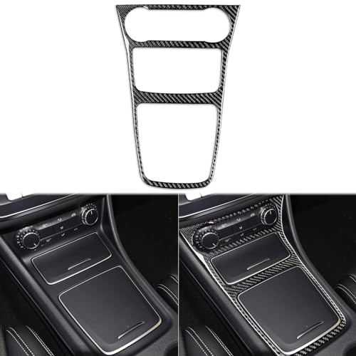 Car Center Control Storage Box Surround Trim Frame Panel Sticker Real Carbon Fiber Interior Trim Compatible with Benz CLA C117 2014-2018 GLA X156 2015-2019 Accessories Black - color: Center Control Storage Box Surround Trim Frame Panel