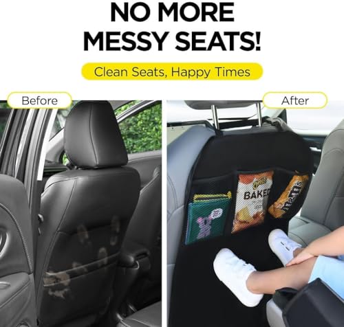 2 Pcs Back Seat Protector Car Kick Mats for 2020-2025 2026 Ford Explorer 6&7, Waterproof Kick Mats Backseat Protector, Back Seat Cover for Kids, Automotive Accessories