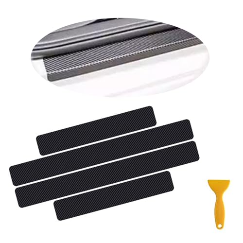 1 Pack 4 Pcs Carbon Black Car Door Sills Protector, Car Door Edge Entry Guards, Decorative Car Door Protector Fits For Most Car - color: Black