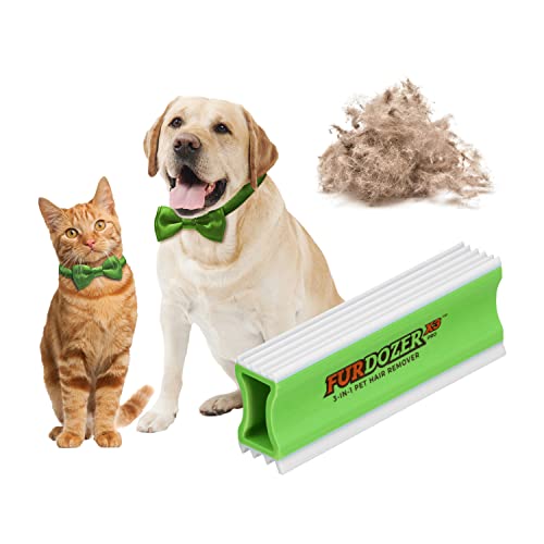 FurDozer Pet Hair Remover & Auto Detailing Tools - Cat & Dog Hair Remover for Carpets, Car Interiors, Couches, Bedding, & Pet Furniture (Green, X3 PRO - 5" Long) - color: Green, size: X3 PRO - 5" Long