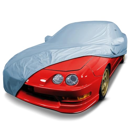 iCarCover Fits [1990-2001 Acura Integra Coupe] Premium Custom Car Cover Waterproof All Weather Resistant Outdoor Indoor Sun Snow Storm UV Protection Form-Fit Padded Cover with Straps - color: Sky Gray, size: 1. Acura Integra Coupe 1990-2001