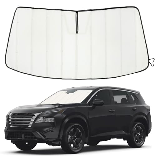 Windshield Sun Shade for Nissan Rogue 2021-2025 2026, Front Window Visor Accessories, Accordion Folding Design Blocks Heat & UV Rays Maintain Cool Interior and Save Space - size: Nissan Rogue 2021-2026