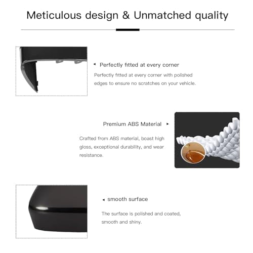 Passenger Right Side Mirror Cover Cap Compatible with Toyota RAV4 2013-2018 XLE/SE/LTD, RAV4 HV 2016, 4RUNNER 2013-2023 - Without Side Camera Models, Glossy Black - color: Glossy Black, size: Right Passenger Side