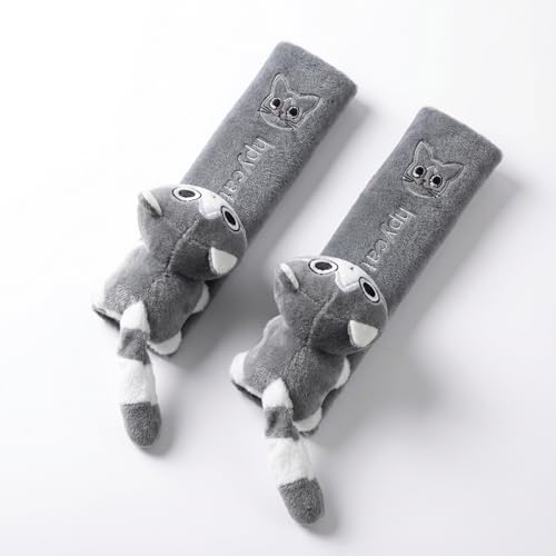UNICOLD 2-Pack Ultra-Soft Short Plush Seatbelt Cover, Cute Animal Edition – Cloud-Like Shoulder Pad for a Comfy Ride for Adults & Kids (G-Kitten) - style: G-Kitten