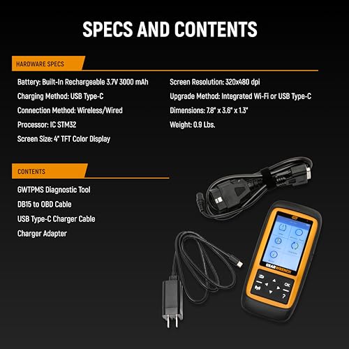 GEARWRENCH Universal Tire Pressure Monitoring System Programming & Diagnostic Tool | GWTPMS - style: TPMS Diagnostic