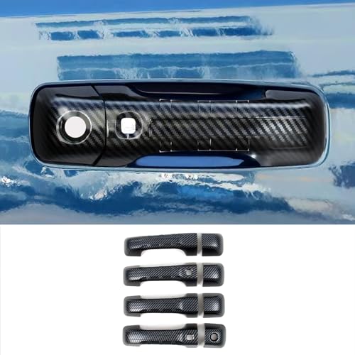 Car Accessories Fit for Dodge Ram 1500 2024 2023 2022 2021 2020 2019 Door Handle Cover Trims (Matte Carbon Fiber with Smart Hole) ABS 8PCS - color: Matte Carbon Fiber With Smart Hole