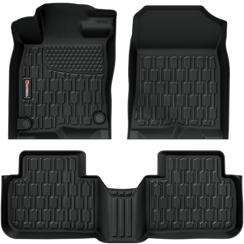 Floor Mats Compatible with Honda Civic 2022-2025 2026 (Fits Rear Seats with or Without USB Ports) | for Acura Integra 2023-2025, All Weather TPE Floor Liners, Custom Fit Car mats, 1st & 2nd Row, Black - style: Honda Civic 2022-2025 2026