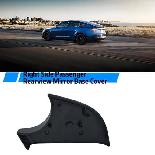 fit For Tesla Model Y Front Wing Mirror Cover Holder Lower Tray 2018-2024， Side Mirror Bottom Cover Replacement for Tesla Model Y Wing Repair (right side black) - size: Model Y Right Side Black