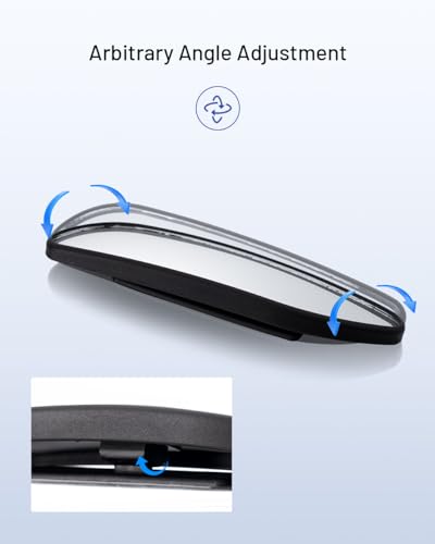 WildAuto Blind Spot Mirror, 5" Wide Horizontal Viewing Angle, Side Mirror Blindspot Can Up and down Adjustment, Adhesive - size: Longer Rectangle
