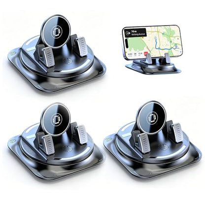 Car Phone Holder 360 Degree Rotation, 2026 New Dashboard Hero Phone Holder, Adjustable Universal Car Phone Mount for Car Magnetic Interiorcar Navigation Mount for Drivers (3PCS) - color: 3PCS