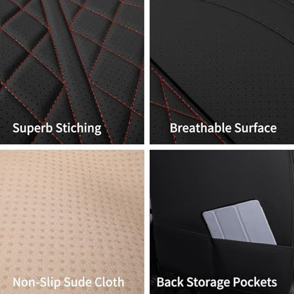 Automotive Seat Covers Universal Fit for Cars, SUV, Sedans, Anti-Slip Breathable (Black Redline, Front Seat) - color: Black Redline, size: Front Seat