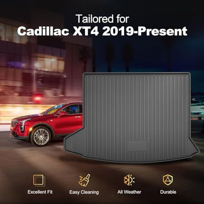 2025 XT4 Cargo Liner | Custom Fit Trunk Mat for 2019-2025 Cadillac XT4, All Weather Rear Cargo Mat 3D Waterproof Durable Odorless Trunk Liners for 2025 XT4 Cargo mat, Black - style: 1) for Cadillac XT4 Cargo Liner