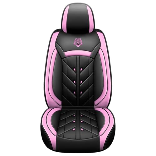 Car Seat Cover 5-Seats Full Set Universal fit, Suitable for Most Cars, SUV, Airbags Compatible with Synthetic Leather Car Seat Cushion Protectors(Black & Pink) - color: Black & Pink