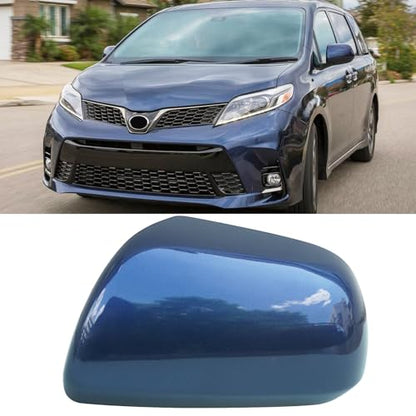 Moonlinks Compatible with 2012 2013 2014 2015 2016 2017 2018 2019 2020 Toyota Sienna Left Driver Side Mirror Cover Replacement, Blue Left Side Clip-on Mirror Cap Replaces for 87945-08021-J0 - color: Left Blue