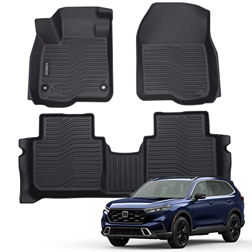 Auxko All Weather Floor Mats Fits for Honda CR-V 2023 2024 2025 2026 (Include Hybrid) TPE Rubber Liners Accessory for Honda CRV 2023 2024 2025 2026 Odorless Anti-Slip Mats Black - size: crv|2023-2026|floor mats