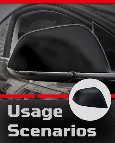 Side Mirror Caps Cover Compatible with Tesla Model 3 2017 2018 2019 2020 2021 2022 2023 2024 2025 Matte Black Mirror Covers - color: Model 3 Matte Black Mirror Covers