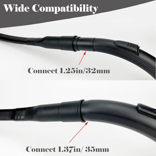 25" Flexible Vacuum Bendable Attachment Tool, Flexible Crevice Connect Nozzle for Vacuum Hoses All 1-1/4" or 1-3/8" (32mm/35mm) Extra-Long for Hard-to-Reach Areas, Car Interiors, Furniture