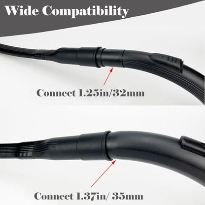 25" Flexible Vacuum Bendable Attachment Tool, Flexible Crevice Connect Nozzle for Vacuum Hoses All 1-1/4" or 1-3/8" (32mm/35mm) Extra-Long for Hard-to-Reach Areas, Car Interiors, Furniture