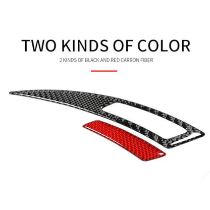 2Pcs Universal Glossy Black Carbon Fiber Spoiler Sticker Trim for Car Exterior Side Fender Vent Air Wing