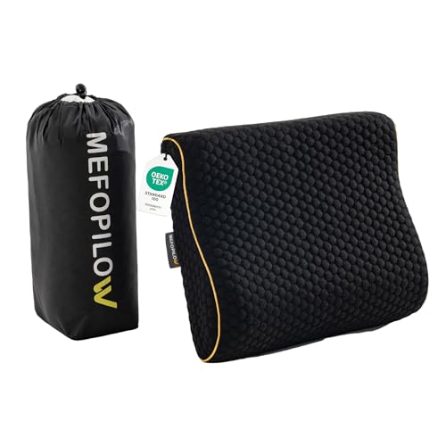 Memory Foam Travel Pillow with Washable Cover & Carry Bag – Compact, Soft & Breathable Neck Pillow for Airplane, Camping & Car (Black- Without Spare Cover, 13.8x11.8x3.9/3.1 inches) - color: Black- Without Spare Cover, size: 13.8x11.8x3.9/3.1 inches