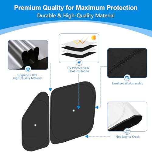 Front Side Window Sun Shade for 2014-2025 Dodge RAM ProMaster Full Size Cargo Van, Foldable Window Sunshade Sun Visor Protector, Side Window Shades Sun Shield Blocks UV Rays Heat, Pack of 4 - size: Silver & Black-Fit 2014-2025 Dodge RAM ProMaster