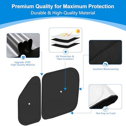 Front Windshield ＆ Side Window Sun Shade for 2014-2025 Dodge RAM ProMaster Full Size Cargo Van, Foldable Window Sunshade Sun Visor Protector, Window Shades Blocks UV Rays Heat, Pack of 5 - size: Silver & Black-Fit 2014-2025 Dodge RAM ProMaster
