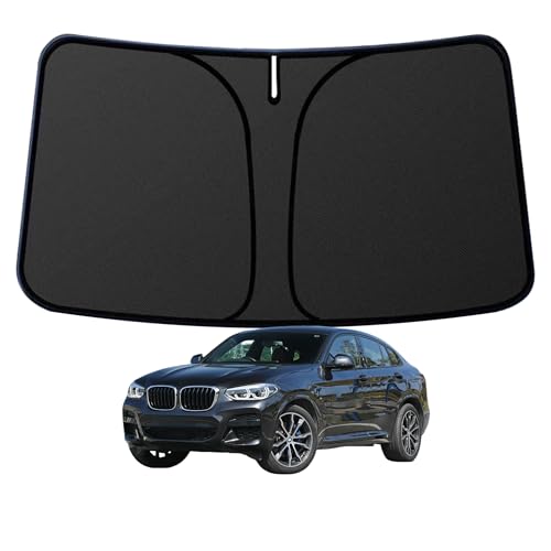 Customized Windshield Sun Shade for BMW X4 2019-2025 Blocks UV Rays Accessories,1:1 Tailored Foldable Thickened Wear-Resistant Front Window Sunshade Visor,Keeps Your Car Cooler - size: FOR BMW X4 2019-2025