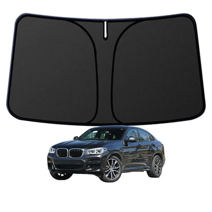 Customized Windshield Sun Shade for BMW X4 2019-2025 Blocks UV Rays Accessories,1:1 Tailored Foldable Thickened Wear-Resistant Front Window Sunshade Visor,Keeps Your Car Cooler - size: FOR BMW X4 2019-2025