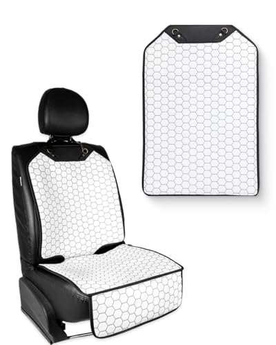 Owleys Set Seat Back Organizer & Car Seat Protector Hexy Waterproof & Non-Slip Protector for Child Car Cushion for Leather and Fabric Seats (White Set 2) - color: White Set 2
