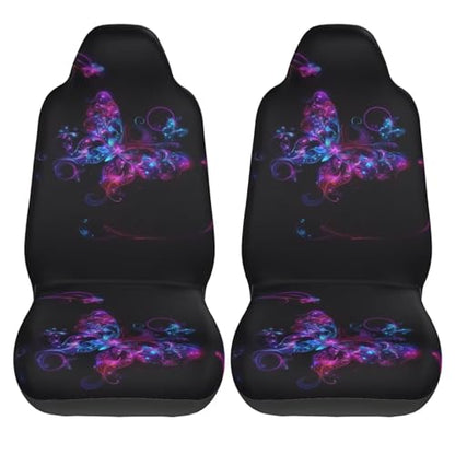 Purple Butterfly Car Seat Covers Front Seat Only Cloth Auto Seat Cover Boho Purple Butterfly Universal Fit, Automotive Seat Covers, Washable Car Seat Protector for SUV, Sedan, Van, Black - color: Butterfly