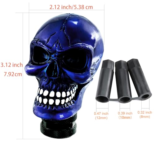 Arenbel Skull Gear Shift Knobs Manual Shifter Handle Car Shifting Lever Stick Fit Most Auto Manual Vehicles - color: metallic