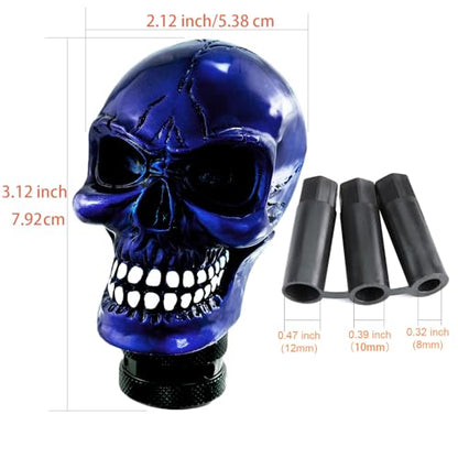 Arenbel Skull Gear Shift Knobs Manual Shifter Handle Car Shifting Lever Stick Fit Most Auto Manual Vehicles - color: metallic
