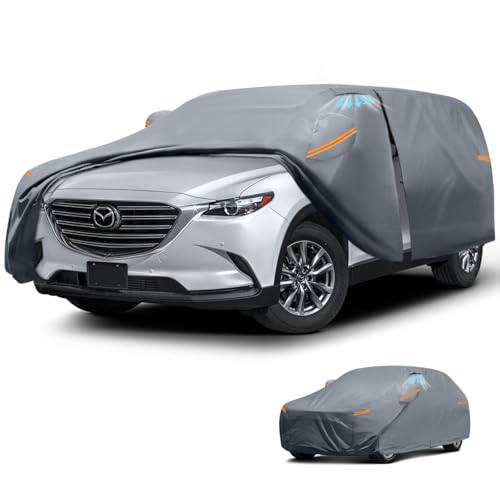 Waterproof Mazda CX-5/CX5(2012-2026) Car Cover with Breathable Vents, [2026 Upgrade] Premium Covers with Cotton Liner and Zipper Door, Sun Rain Snow Dust Uv Protection.(Gift with Towel) - color: SUV Car Cover, size: Custom Fit Mazda CX-5+Towel+Bag
