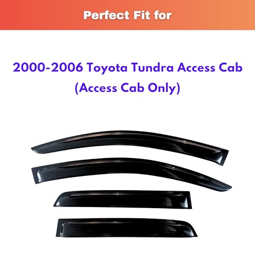 KPY Rain Guards Fit for 2000-2006 Toyota Tundra Access Cab, Out-Channel Window Visors Vent Wind Deflectors 4PC, Truck Accessories for 00-06 Toyota Tundra (Extended Cab Only) - size: 2000-2006 Tundra Access Cab