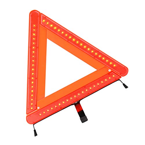 Triangle Reflective Light Kit Foldable Car Safety Sign with Led Function for Day and Night Use Includes Tripod Road Flasher for Enhanced Visibility