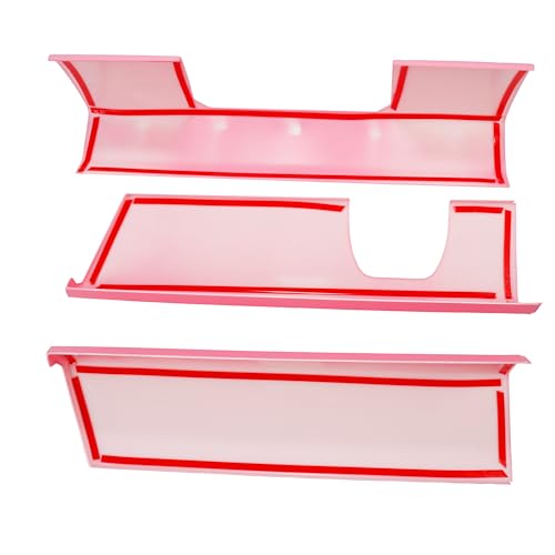 Barong for Tesla Cybertruck Accessoriess Interior Stickers Car Central Control Dashboard Panel Cover Trim Frame Decal Pink - color: Central Control Dashboard Panel Cover 3pcs