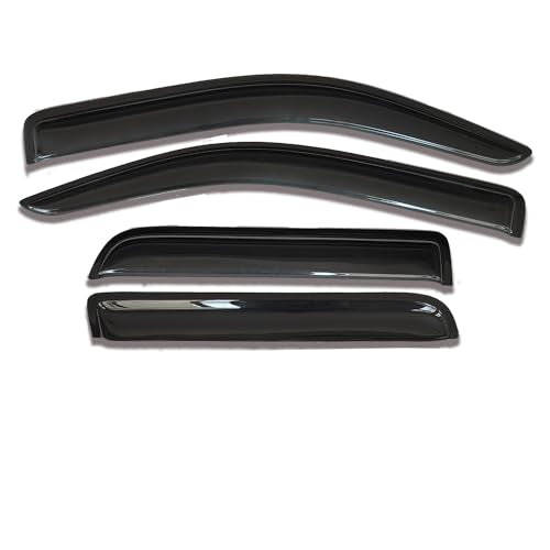 Tape on Window Visors rain Guards Vent Deflectors Rain Guards Compatible with 2009-2014 Ford F-150 SuperCrew (Crew) Cab, Side Window Deflector Vent Rain Guard Sun Shade Truck Accessories 4PCS 94155 - size: Compatible with Ford F150 Crew Cab 2009-2014