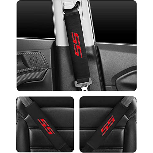 2PCS Seat Belt Covers Compatible with Chevy Camaro SS Accessories, Seatbelt Shoulder Strap Pads Safety Belt Cushions Protective Sleeves for Camaro SS Owners - color: Seat Covers-SS
