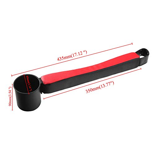 Supin 2 Prices Car Seat Gap Filler Pad PU Leather Console Side Pocket Organizer and one Cup for Cellphone Wallet Coin Key (Black+Red) - color: Black+Red