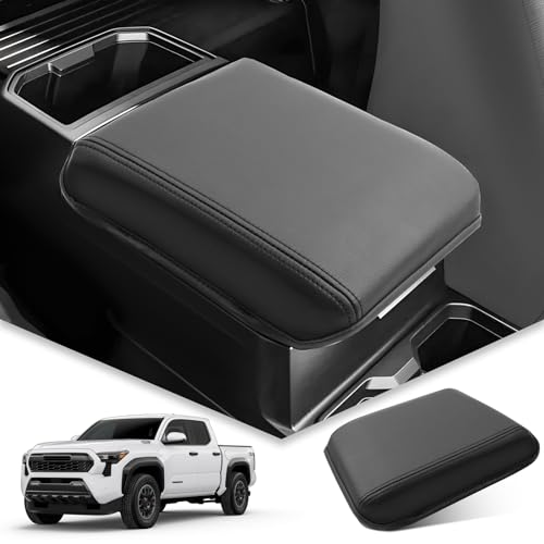BIBIBO for 2024 2025 2026 Toyota Tacoma Center Console Cover Armrest 2024-2026 Toyota Tacoma SR /SR5/TRD PreRunner/Limited/Trailhunter/TRD Pro Arm Rest Cover 2024 2025 2026 Tacoma Accessories - color: Black-C for 2024 2026 Toyota Tacoma