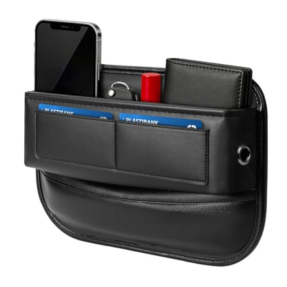 Universal Fit Car Gap Filler, Premium Leather Front Seat Gap Filler Organizer Center Console Seat Side Essentials Organizer with Card Slots, Easy Access to Phone, Sunglasses, Key for Car, SUV Truck